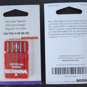 Bernina Needle - Microtex 130/705 H-M 80 - 5 Needle Pack