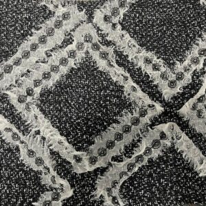 Italian Applique Wool with Cream silk voile