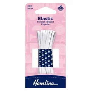 Elastic 5mts General Braided 3mm White