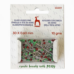 Pony Glass Headed Pins 30x0.60mm