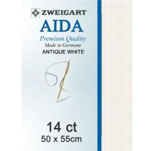 Zweigart Fat Quarter 14ct Aida Antique White 50x55cm
